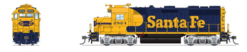 BLI 7530 EMD GP35, ATSF 2824, Blue Warbonnet, Paragon4 Sound/DC/DCC (GP35u), HO Scale