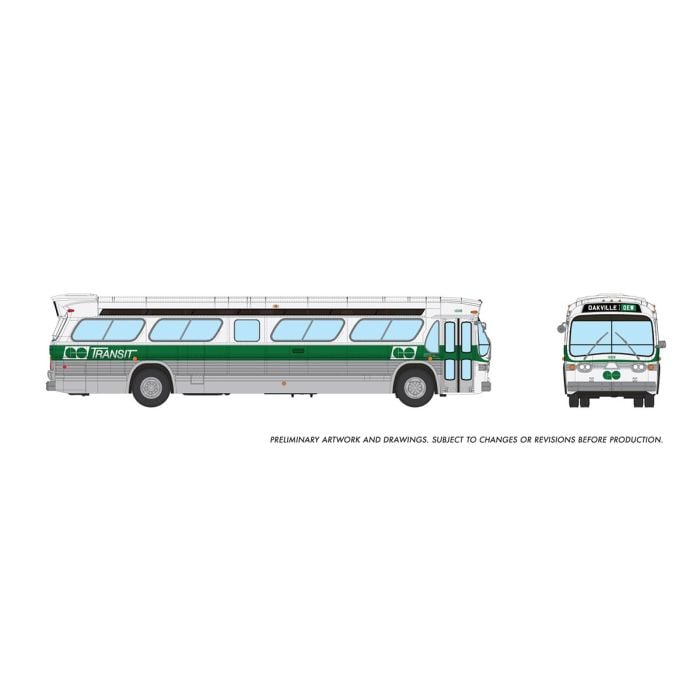 PREORDER Rapido HO 753107 Mid-1960s, 1980s Suburban New Look Bus, Lighted, GO Transit