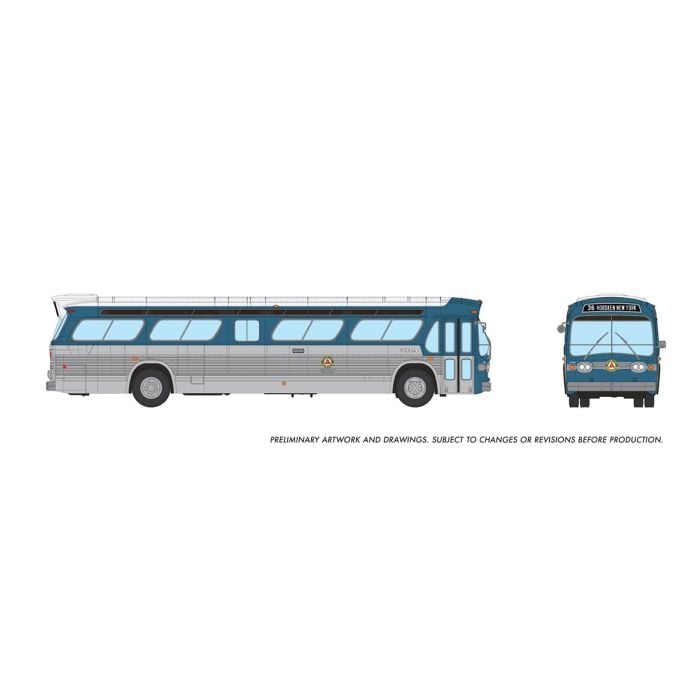 PREORDER Rapido HO 753127 Mid-1960s, 1980s Suburban New Look Bus, Lighted, Public Service Coordinated Transit