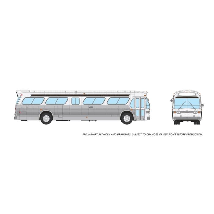 PREORDER Rapido HO 753198 Mid-1960s, 1980s Suburban New Look Bus, Lighted, Unlettered 5303 Suburban | 71.2