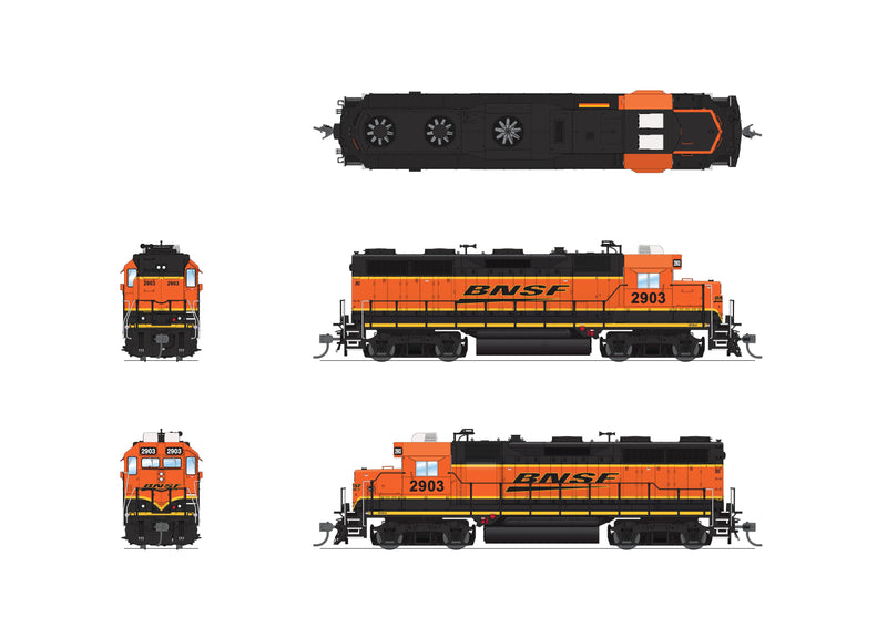 BLI 7532 EMD GP35, BNSF 2903, Swoosh Scheme, Paragon4 Sound/DC/DCC (GP39-3), HO Scale