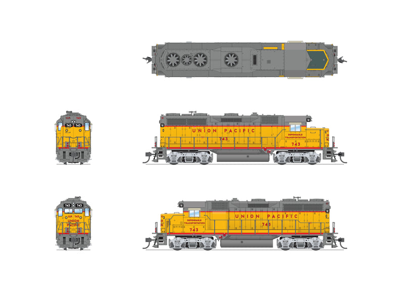 BLI 7548 EMD GP35, UP 743, "Dependable Transportation", Paragon4 Sound/DC/DCC, HO Scale