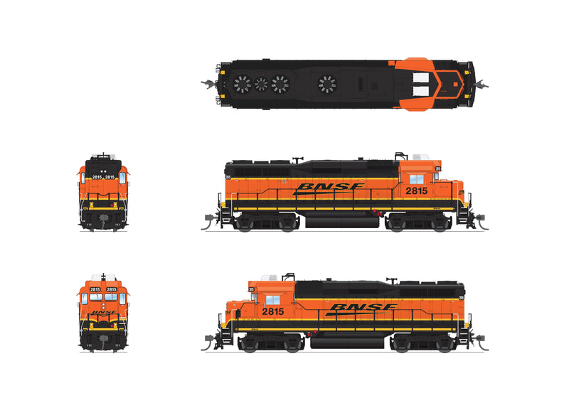 BLI 7563 EMD GP30, BNSF 2820, H3 Swoosh, Paragon4 Sound/DC/DCC (GP39-2R), HO Scale