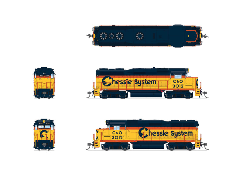 BLI 7567 EMD GP30, C&O 3012, Chessie System, Paragon4 Sound/DC/DCC, HO Scale