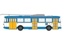 PREORDER Brekina HO 61358 1962 Skoda Tr9 Obus Trolley Bus, Assembled, Ostrava, Germany (white, yellow, blue, German Lettering)