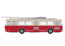 PREORDER Brekina HO 61356 1962 Skoda Tr9 Obus Trolley Bus, Assembled, Beige, Red