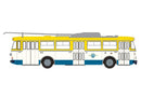 PREORDER Brekina HO 61357 1962 Skoda Tr9 Obus Trolley Bus, Assembled, Marienbad, Germany (white, yellow, blue, German Lettering)