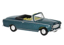PREORDER Brekina HO 29160 1955-1967 Peugeot 403 Convertible, Assembled, Top Down (turquoise)