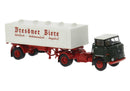PREORDER Brekina HO 71221 1965 IFA W 50 Tractor with Beer Trailer, Assembled, Dresdner Biere (black, red, white, German Lettering)
