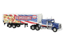 PREORDER Brekina HO 86263 Kenworth W900 Semi Tractor with Sleeper Cab & Reefer Trailer, Assembled, Dr. Oetker Pizza (blue, white, red, Big Americans)