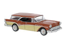 Brekina HO 18179 1957 Buick Century Caballero, Assembled, Orange, Beige