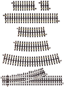 Atlas O 6050 21st Century Track System Nickel Silver Rail with Brown Ties, 3-Rail, Straight, 10" 25.4cm