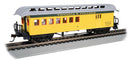 Bachmann Trains HO 15207 Old Time Wood Combine with Round-End Clerestory Roof, Virginia & Truckee (yellow, green)