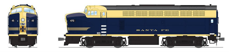 BLI 7698 RF-16 Sharknose A/B, ATSF 470L/470A, Cat Whiskers Scheme, A-unit Paragon4 Sound/DC/DCC, Unpowered B, HO (Fantasy Paint Scheme)