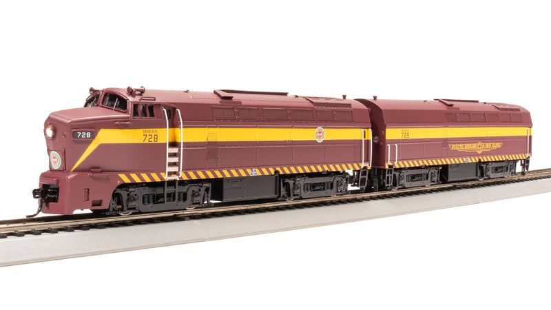 BLI 7704 RF-16 Sharknose A/B, DMIR 728/729, Maroon & Yellow, A-unit Paragon4 Sound/DC/DCC, Unpowered B, HO (Fantasy Paint Scheme)