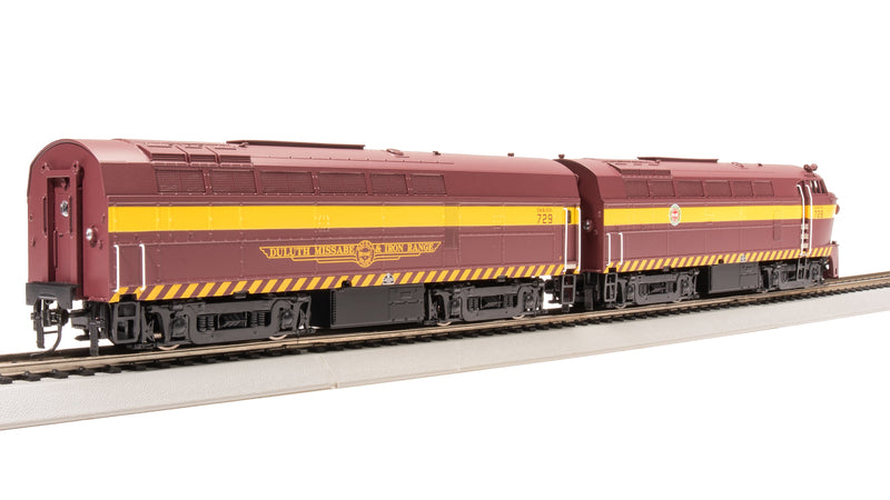 BLI 7704 RF-16 Sharknose A/B, DMIR 728/729, Maroon & Yellow, A-unit Paragon4 Sound/DC/DCC, Unpowered B, HO (Fantasy Paint Scheme)