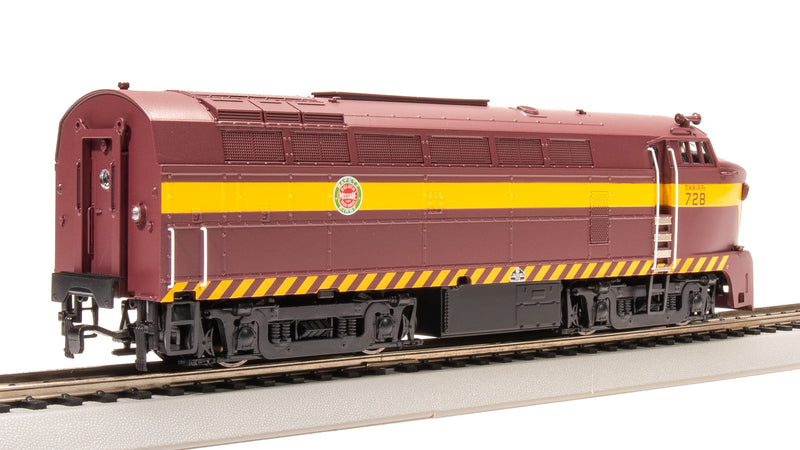 BLI 7704 RF-16 Sharknose A/B, DMIR 728/729, Maroon & Yellow, A-unit Paragon4 Sound/DC/DCC, Unpowered B, HO (Fantasy Paint Scheme)