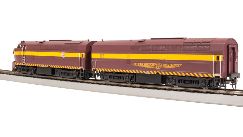 BLI 7704 RF-16 Sharknose A/B, DMIR 728/729, Maroon & Yellow, A-unit Paragon4 Sound/DC/DCC, Unpowered B, HO (Fantasy Paint Scheme)