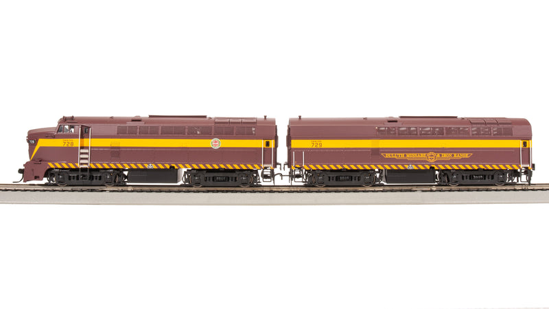 BLI 7704 RF-16 Sharknose A/B, DMIR 728/729, Maroon & Yellow, A-unit Paragon4 Sound/DC/DCC, Unpowered B, HO (Fantasy Paint Scheme)