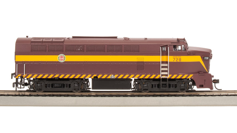 BLI 7704 RF-16 Sharknose A/B, DMIR 728/729, Maroon & Yellow, A-unit Paragon4 Sound/DC/DCC, Unpowered B, HO (Fantasy Paint Scheme)