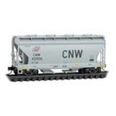 Micro Trains Line 092 00 601 N ACF 39' 2-Bay Center-Flow Covered Hopper - Round Hatches - Ready to Run -- Chicago & North Western