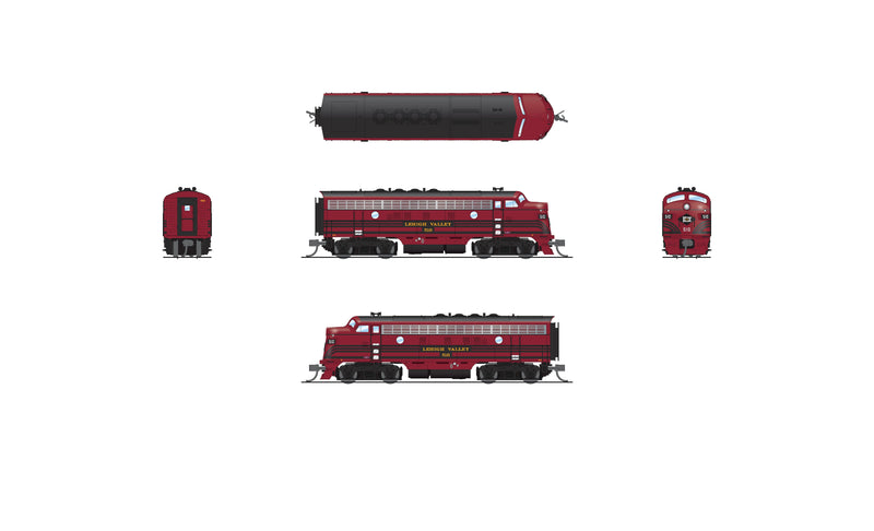 BLI 9058 EMD F3A, LV 512, Cornell Red w/ Black Stripes, No-Sound / DCC-Ready, N