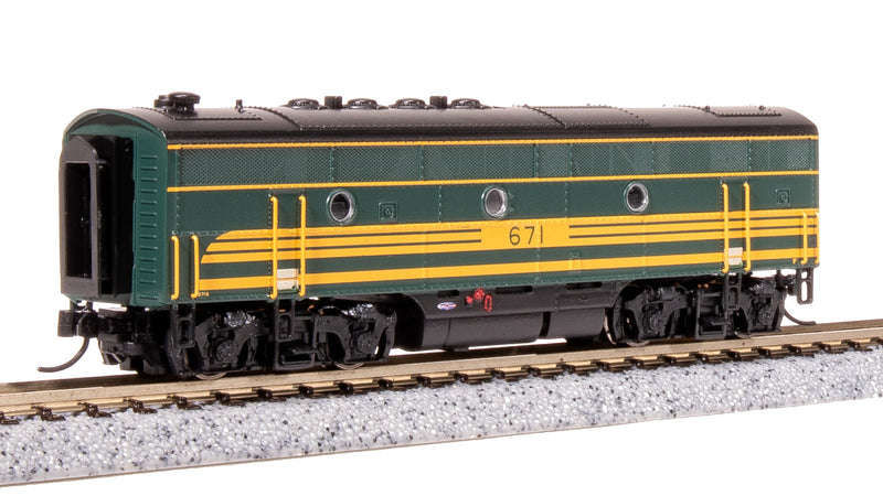 BLI 7723 EMD F3 AB, MEC 683/671B, Green & Gold, A-unit Paragon4 Sound/DC/DCC, Unpowered B, N