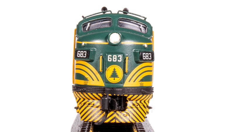 BLI 7723 EMD F3 AB, MEC 683/671B, Green & Gold, A-unit Paragon4 Sound/DC/DCC, Unpowered B, N