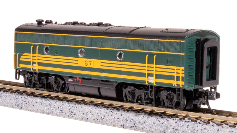 BLI 7723 EMD F3 AB, MEC 683/671B, Green & Gold, A-unit Paragon4 Sound/DC/DCC, Unpowered B, N