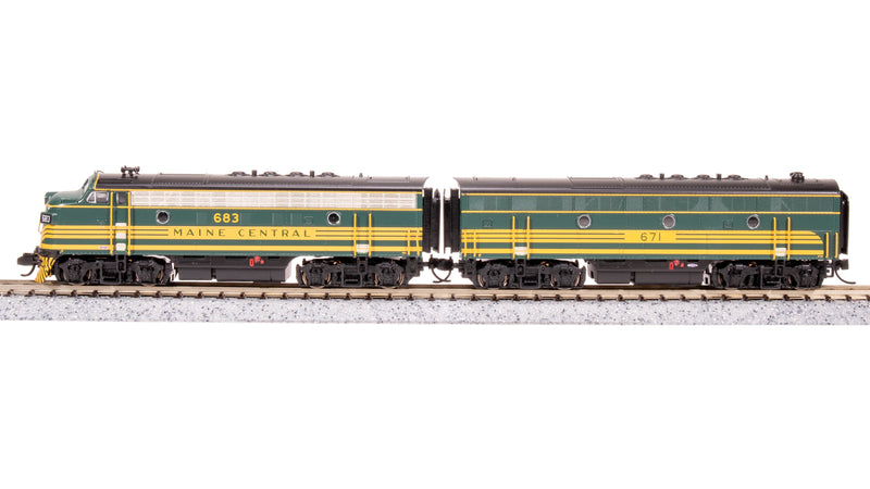 BLI 7723 EMD F3 AB, MEC 683/671B, Green & Gold, A-unit Paragon4 Sound/DC/DCC, Unpowered B, N