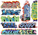 Blair Line N 1261 Mega Set Modern "Tagger" Graffiti Decals,
