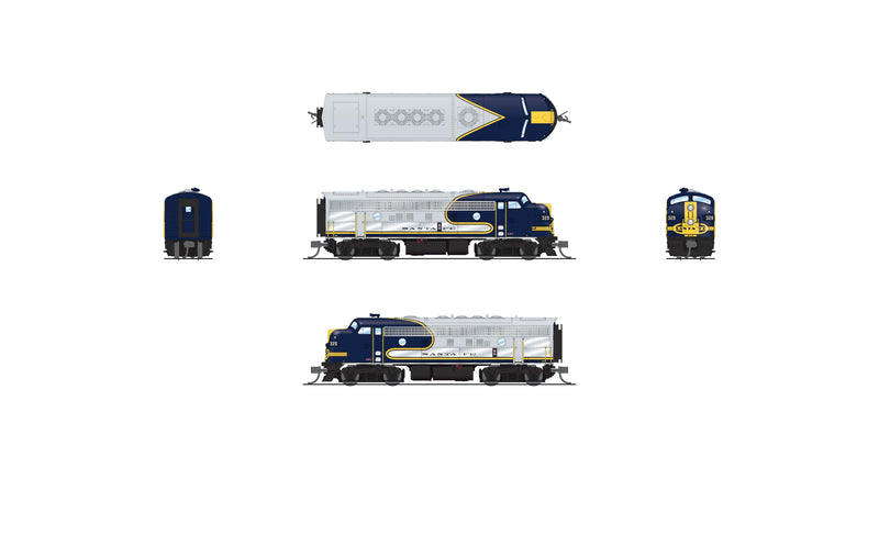 BLI 9072 EMD F7A, ATSF 335, Bluebonnet, No-Sound / DCC-Ready, N