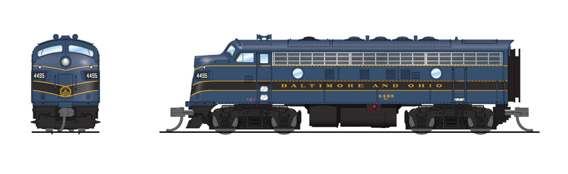 BLI 9074 EMD F7A, B&O 4500, Blue/Black/Gold, No-Sound / DCC-Ready, N