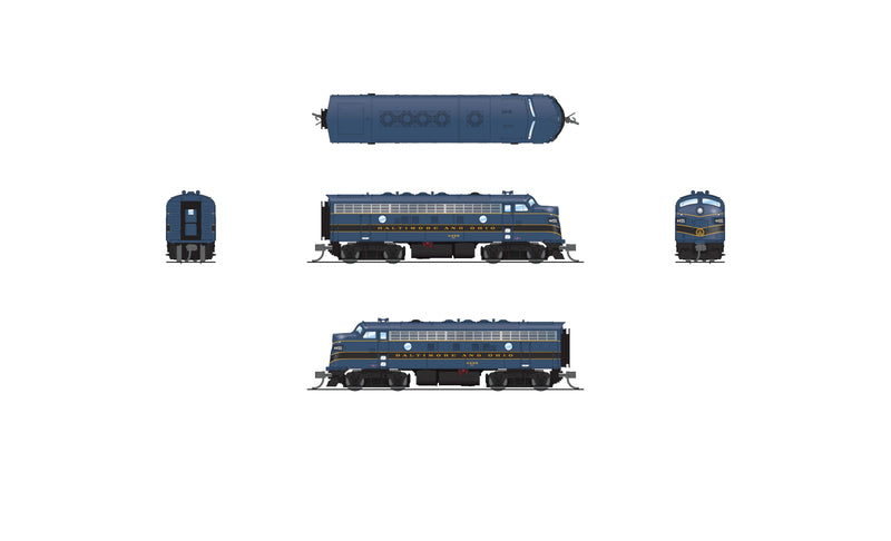 BLI 9074 EMD F7A, B&O 4500, Blue/Black/Gold, No-Sound / DCC-Ready, N