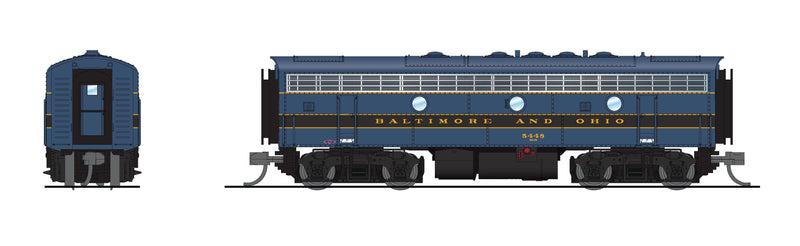 BLI 7751 EMD F7 AB, B&O 4495/5448, Blue/Black/Gold, A-unit Paragon4 Sound/DC/DCC, Unpowered B, N