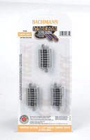 Bachmann Trains N 44831 Curved Track with Nickel Silver Rail & Gray Roadbed, E-Z Track, 11-1/4" Radius Quarter Section (6)