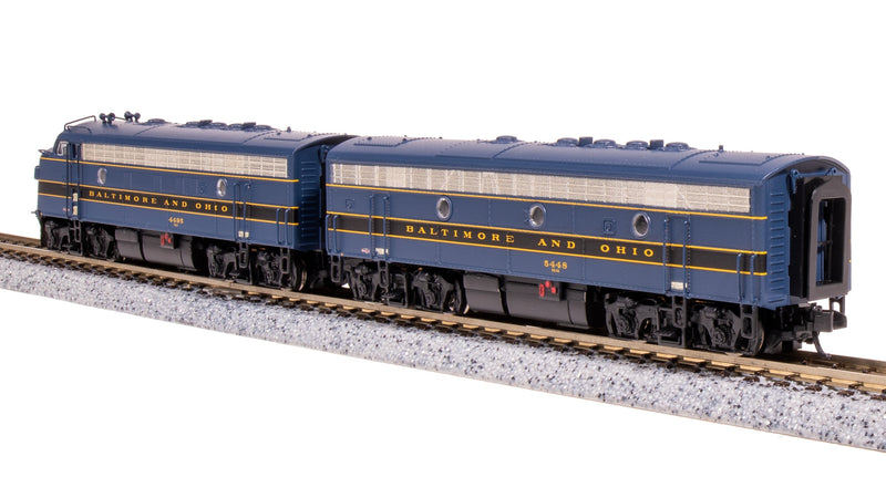 BLI 7751 EMD F7 AB, B&O 4495/5448, Blue/Black/Gold, A-unit Paragon4 Sound/DC/DCC, Unpowered B, N