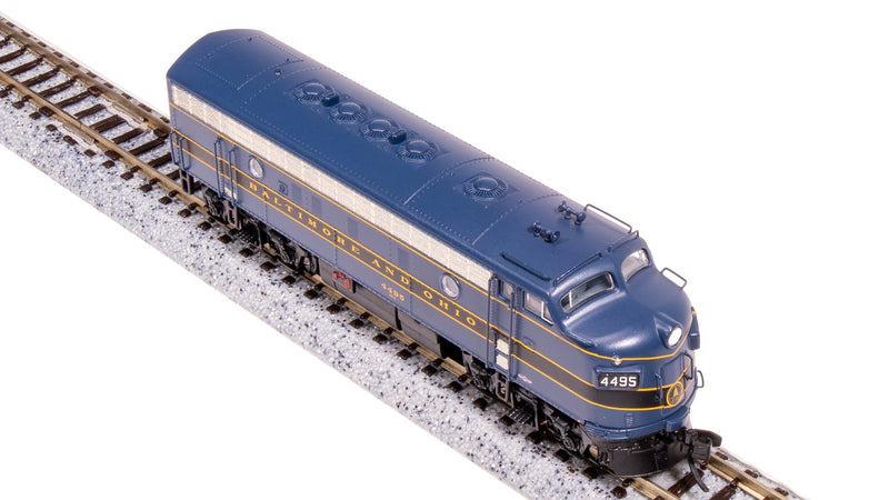 BLI 7751 EMD F7 AB, B&O 4495/5448, Blue/Black/Gold, A-unit Paragon4 Sound/DC/DCC, Unpowered B, N