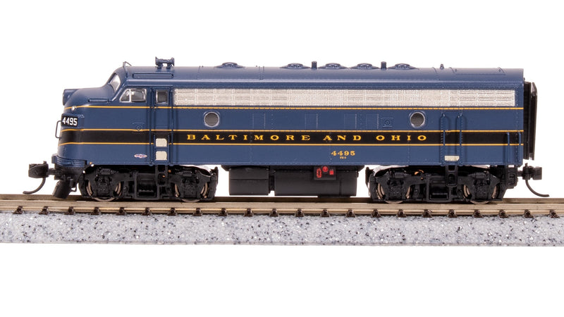 BLI 7751 EMD F7 AB, B&O 4495/5448, Blue/Black/Gold, A-unit Paragon4 Sound/DC/DCC, Unpowered B, N