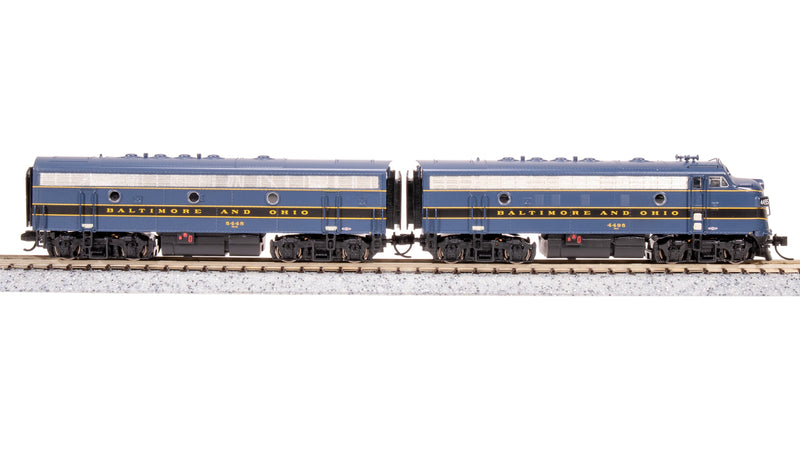 BLI 7751 EMD F7 AB, B&O 4495/5448, Blue/Black/Gold, A-unit Paragon4 Sound/DC/DCC, Unpowered B, N