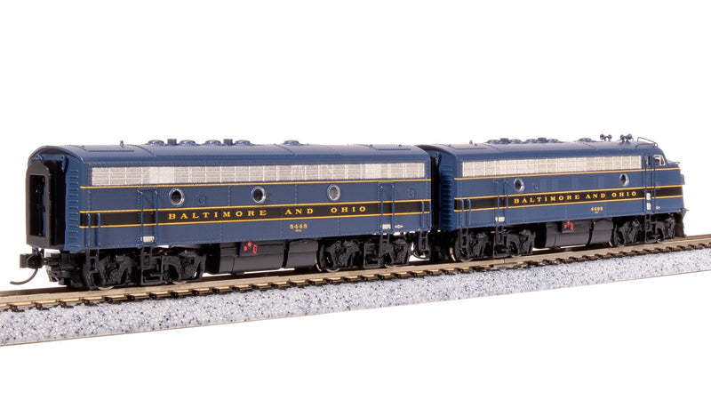 BLI 7751 EMD F7 AB, B&O 4495/5448, Blue/Black/Gold, A-unit Paragon4 Sound/DC/DCC, Unpowered B, N