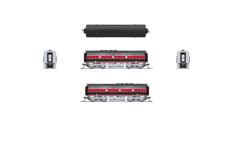 BLI 7753 EMD F7 AB, CRIP 103/105B, Red/Black w/ Aluminum Trucks, A-unit Paragon4 Sound/DC/DCC, Unpowered B, N