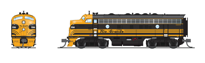 BLI 7754 EMD F7 AB, DRGW 5561/5562, Black 3-stripe, A-unit Paragon4 Sound/DC/DCC, Unpowered B, N