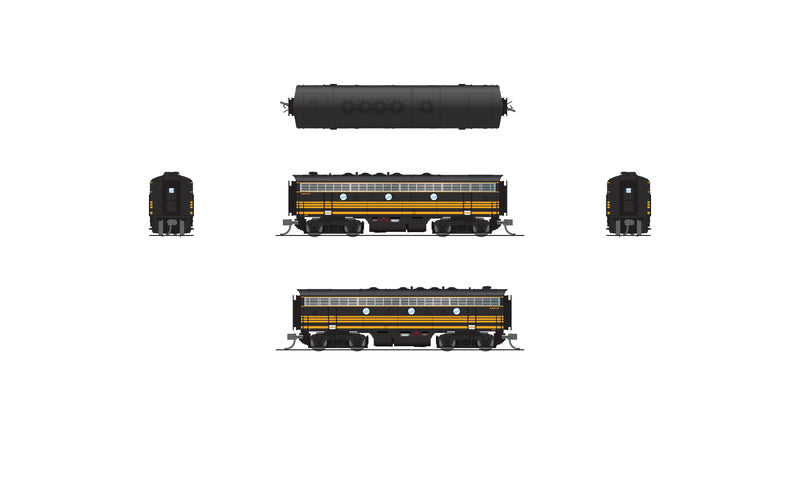 BLI 7754 EMD F7 AB, DRGW 5561/5562, Black 3-stripe, A-unit Paragon4 Sound/DC/DCC, Unpowered B, N