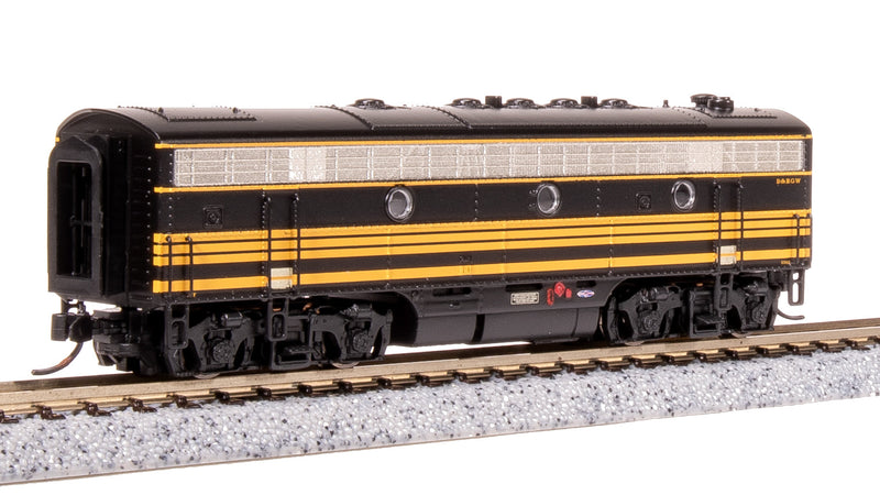 BLI 7754 EMD F7 AB, DRGW 5561/5562, Black 3-stripe, A-unit Paragon4 Sound/DC/DCC, Unpowered B, N