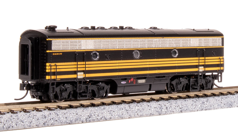 BLI 7754 EMD F7 AB, DRGW 5561/5562, Black 3-stripe, A-unit Paragon4 Sound/DC/DCC, Unpowered B, N