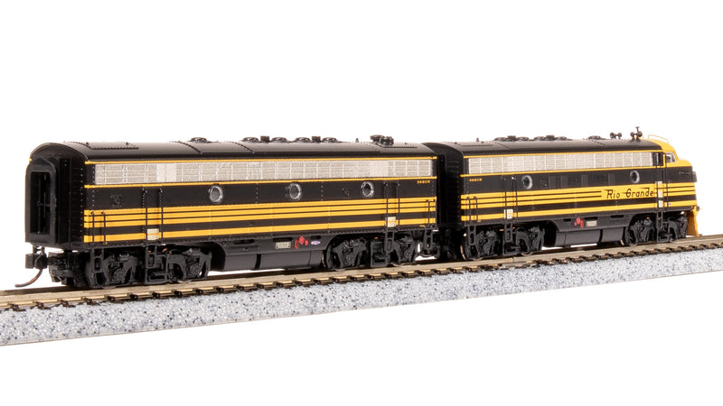 BLI 7754 EMD F7 AB, DRGW 5561/5562, Black 3-stripe, A-unit Paragon4 Sound/DC/DCC, Unpowered B, N