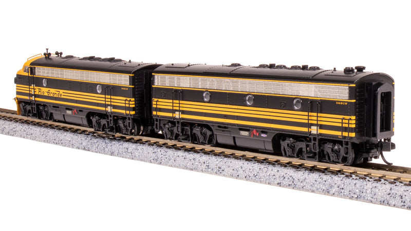 BLI 7754 EMD F7 AB, DRGW 5561/5562, Black 3-stripe, A-unit Paragon4 Sound/DC/DCC, Unpowered B, N