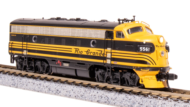 BLI 7754 EMD F7 AB, DRGW 5561/5562, Black 3-stripe, A-unit Paragon4 Sound/DC/DCC, Unpowered B, N