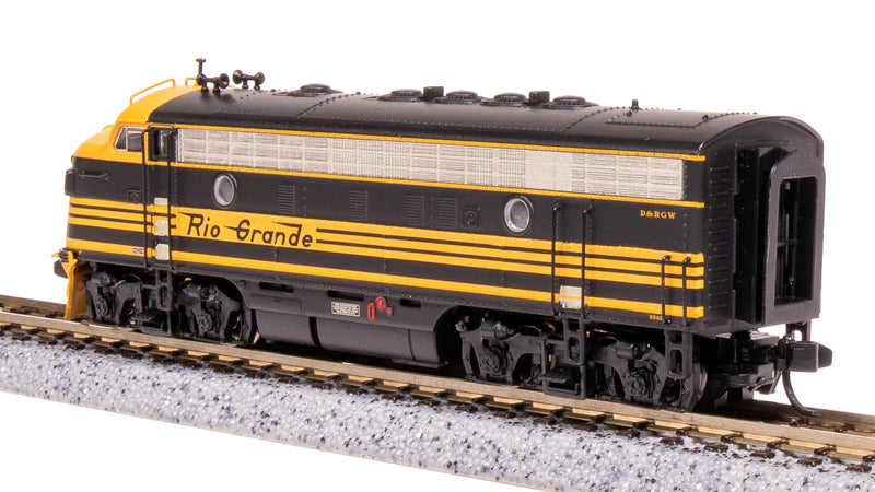 BLI 7754 EMD F7 AB, DRGW 5561/5562, Black 3-stripe, A-unit Paragon4 Sound/DC/DCC, Unpowered B, N